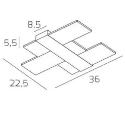 Applique Da Parete-Top Light Flight toplight applique led 3000k 4000k grigio silver