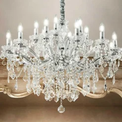 Lampadari Moderni-Ideal Lux Florian sp18 lampadario di cristallo 18 luci per salone
