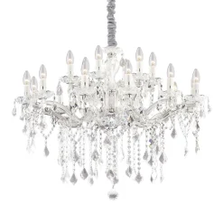 Lampadari Moderni-Ideal Lux Florian sp18 lampadario di cristallo 18 luci per salone