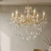 Lampadari Moderni-Ideal Lux Florian sp6 lampadario di cristallo a goccia oro