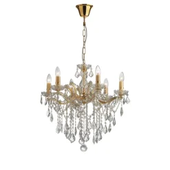 Lampadari Moderni-Ideal Lux Florian sp6 lampadario di cristallo a goccia oro