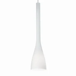 Lampade A Sospensione-Ideal Lux Flut sp1 big lampada a sospensione per cucina vetro bianco