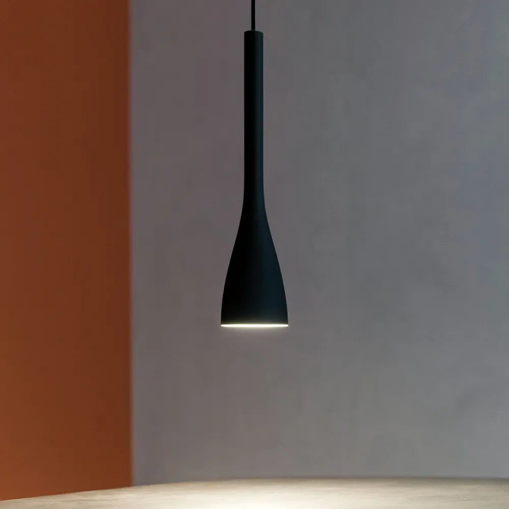 Lampade A Sospensione-Ideal Lux Flut sp1 small idea lux lampada a sospensione per isola cucina vetro nero