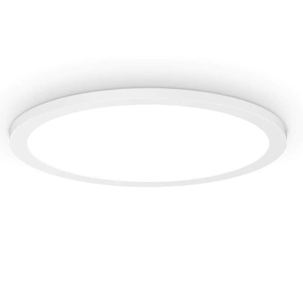 Plafoniere Moderne-Ideal Lux Fly slim plafoniera led 3000k 18w bianca diametro 35cm