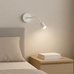 Applique Camera Da Letto-Ideal Lux Focus-1 ap applique bianca orientabile per comodino camera da letto