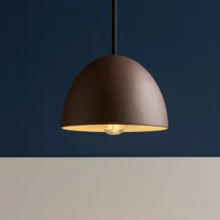 Lampade A Sospensione-Ideal Lux Folk sp1 d18 lampada a sospensione corten marrone per isola penisola cucina