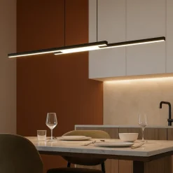 Lampadari Cucina-Eglo Fraioli z lampadario per cucina colore nero led rgb 2700k a 6500k