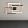 Plafoniere Moderne-Ideal Lux Frame pl quadrato plafoniera a led 35w 3000k nera moderna