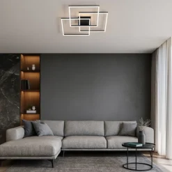 Plafoniere Moderne-Ideal Lux Frame pl quadrato plafoniera a led 35w 3000k nera moderna