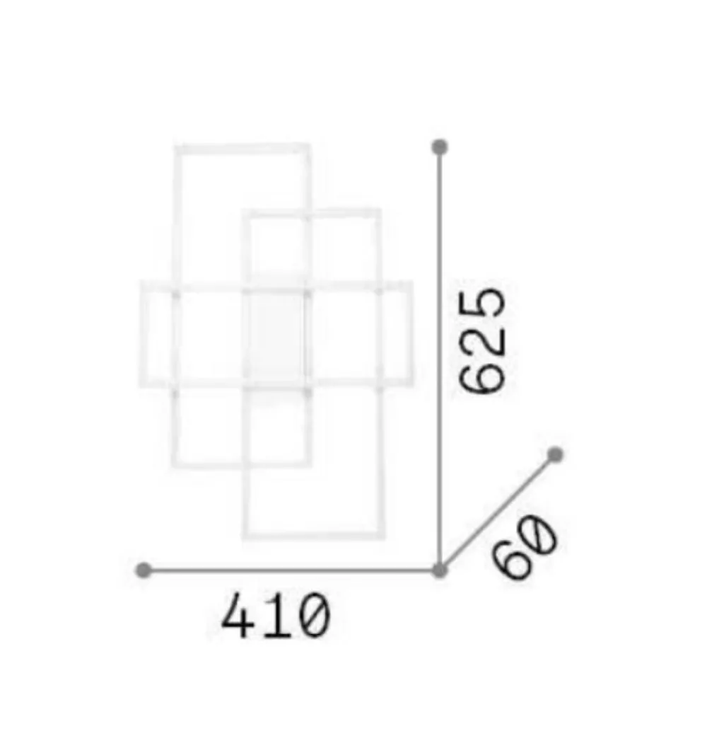 Plafoniere Moderne-Ideal Lux Frame pl rettangolo plafoniera a led 31w 3000k moderna nera