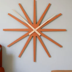 Orologi Da Parete Moderni-Selezionato da Mazzolaluce Frizz orologio da parete grande 81cm terracotta in legno