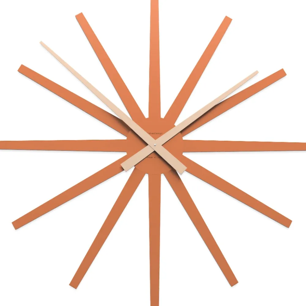 Orologi Da Parete Moderni-Selezionato da Mazzolaluce Frizz orologio da parete grande 81cm terracotta in legno