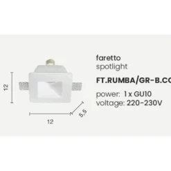 Faretti Da Incasso-Ondaluce Ft rumba faretto da incasso in gesso per soffitto