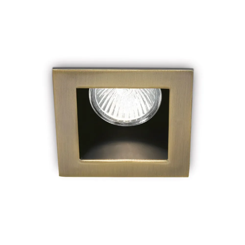 Faretti Da Incasso-Ideal Lux Funky fi faretto quadrato da incasso brunito per controsoffitto