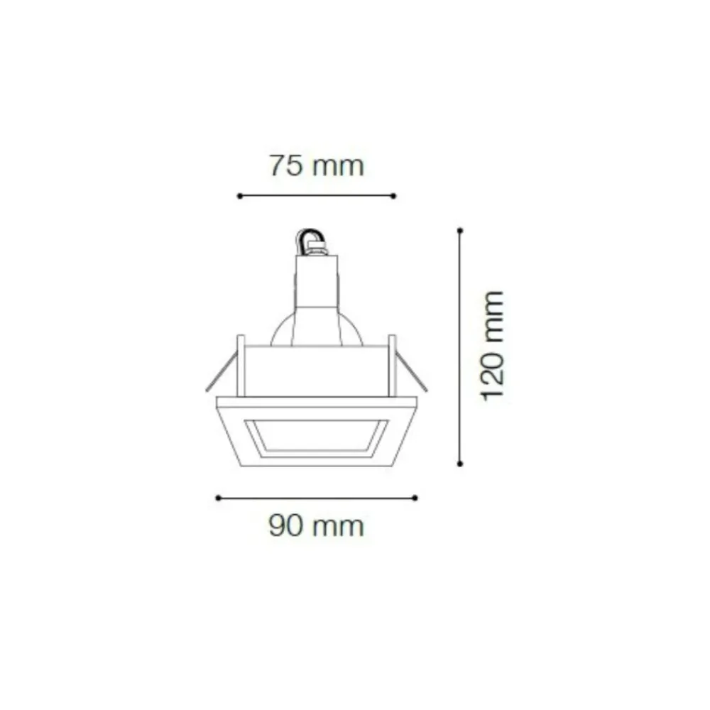 Faretti Da Incasso-Ideal Lux Funky fi faretto quadrato da incasso brunito per controsoffitto