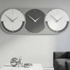 Orologi Da Parete Moderni-Selezionato da Mazzolaluce Fusi orari orologio da muro moderno grigio quarzo e bianco