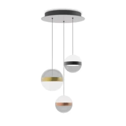 Lampadari Moderni-Ideal Lux Galaxy sp3 lampadario moderno 3 sfere vetro led