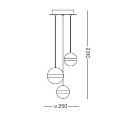 Lampadari Moderni-Ideal Lux Galaxy sp3 lampadario moderno 3 sfere vetro led