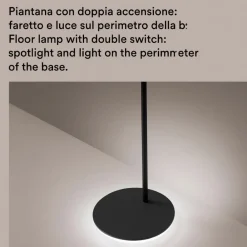 Lampade Da Terra-Perenz Illuminazione Gambo perenz lampada da terra piantana nera orientabile doppia luce
