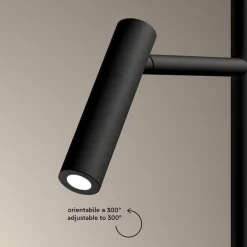 Lampade Da Terra-Perenz Illuminazione Gambo perenz lampada da terra piantana nera orientabile doppia luce
