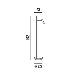 Lampade Da Terra-Perenz Illuminazione Gambo perenz lampada da terra piantana nera orientabile doppia luce