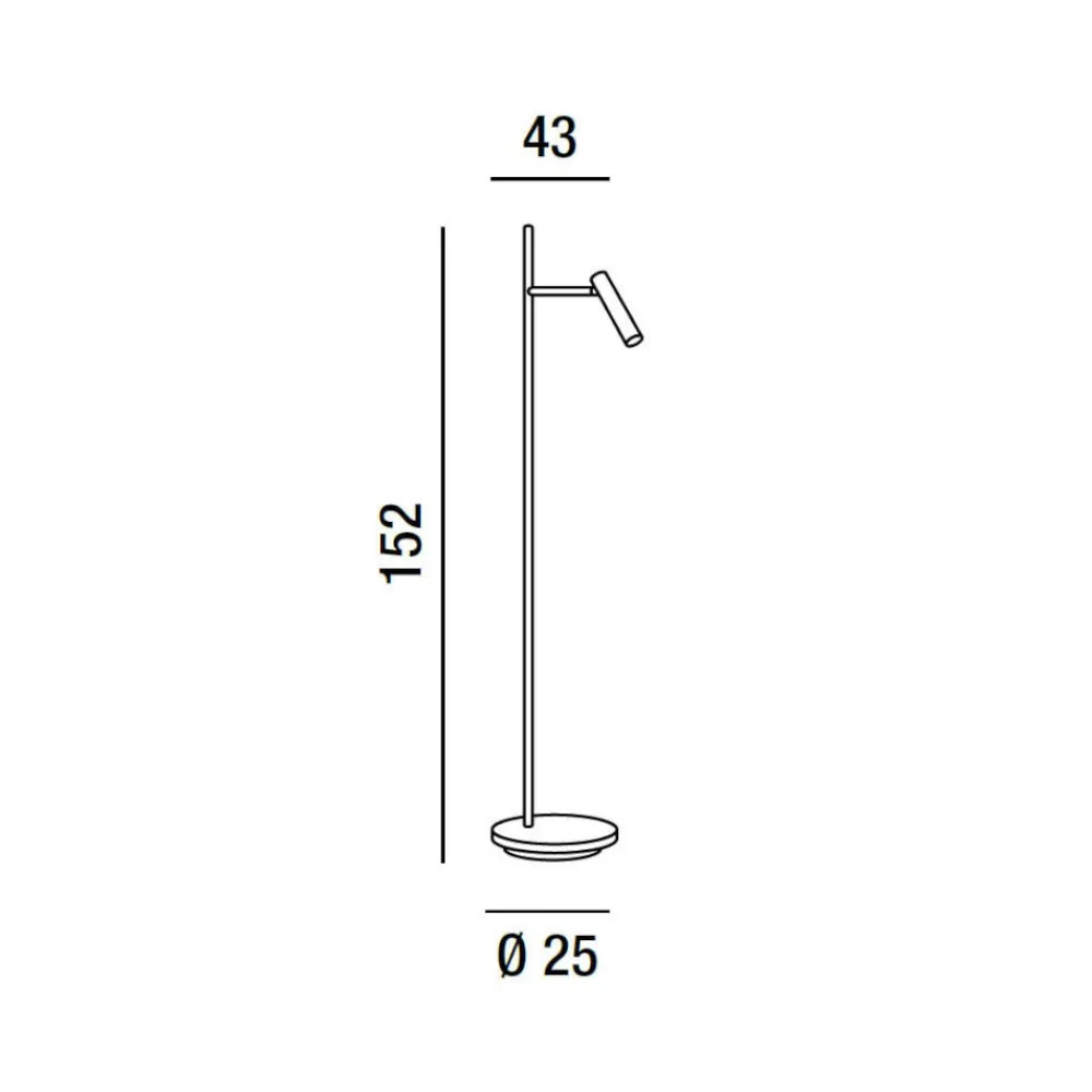 Lampade Da Terra-Perenz Illuminazione Gambo perenz lampada da terra piantana nera orientabile doppia luce
