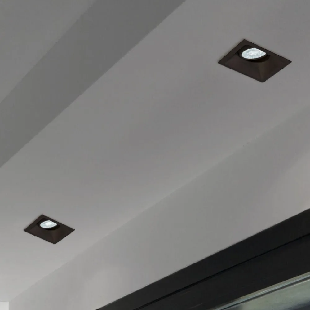 Faretti Da Incasso-Ideal Lux Game trim square faretto da incasso led 11w 2700k nero quadrato