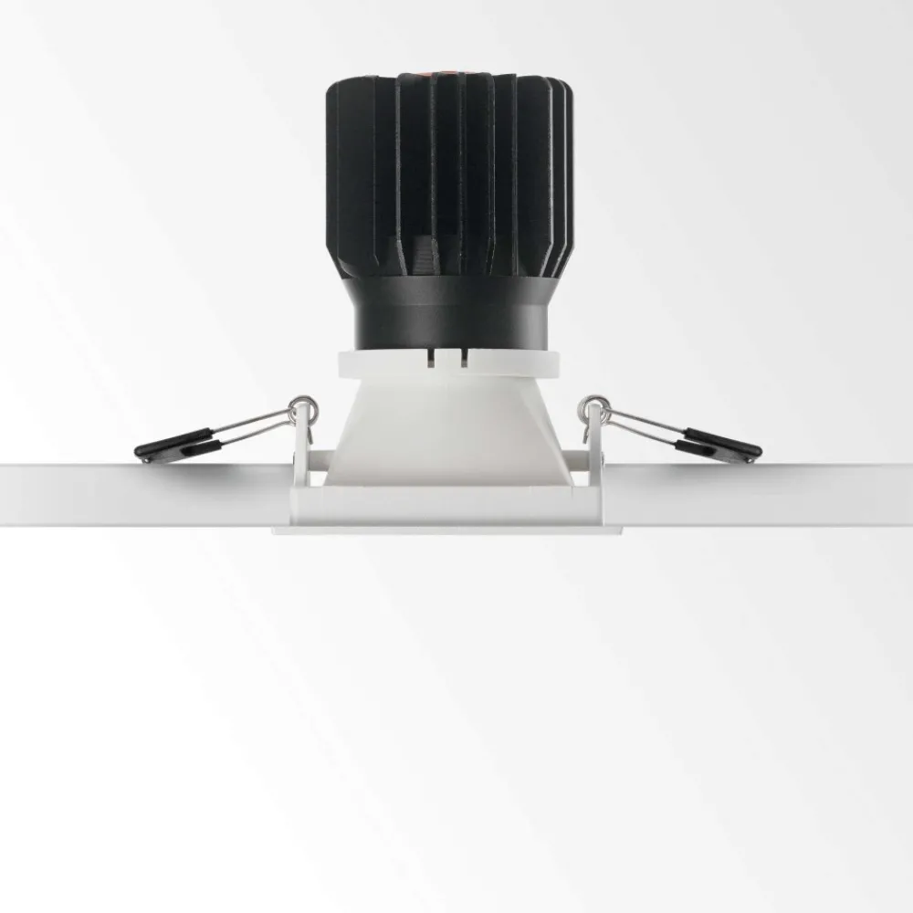 Faretti Da Incasso-Ideal Lux Game trim square faretto da incasso led 11w 2700k nero quadrato