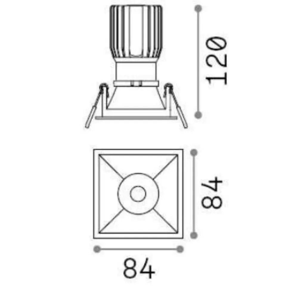 Faretti Da Incasso-Ideal Lux Game trim square faretto da incasso led 11w 2700k nero quadrato
