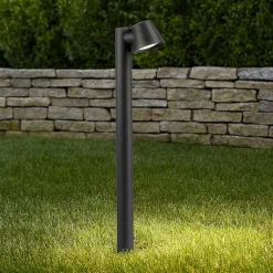 Lampioni Da Giardino-Ideal Lux Gas pt1 lampione a paletto antracite da esterno
