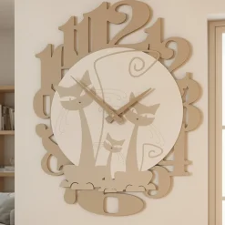 Orologi Da Parete Moderni-Selezionato da Mazzolaluce Gatti orologio moderno da parete legno colore tortora
