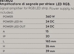 Strisce Led-Gea Luce accessorio amplificatore di segnale per strisce led rgb