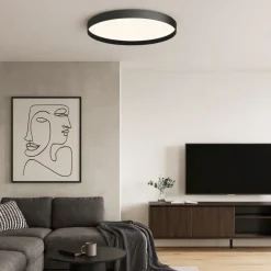Plafoniere Moderne-Gea Luce acelia plafoniera moderna led 30w da 3000k a 4000k nera