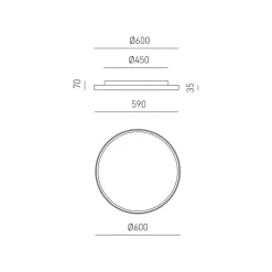 Plafoniere Moderne-Gea Luce acelia plafoniera rotonda led 50w 3000k 4000k