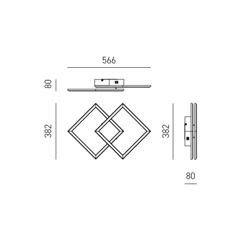 Applique Da Parete-Gea Luce afrodite applique da parete led 28w 3000k moderno