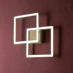 Applique Da Parete-Gea Luce afrodite applique da parete led 28w 3000k colore oro