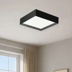 Plafoniere Moderne-Gea Luce aoi plafoniera moderna led 30w da 3000k a 4000k nera
