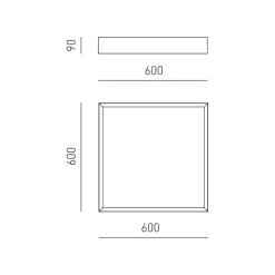 Plafoniere Moderne-Gea Luce aoi plafoniera moderna led 60w da 3000k a 4000k quadrata
