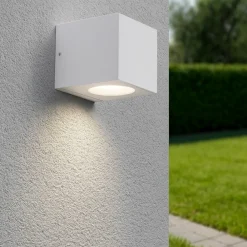Applique Da Esterno-Gea Luce applique da esterno ip65 bianca led 3000k