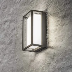Applique Da Esterno-Gea Luce applique da esterno ip65 antracite led cct