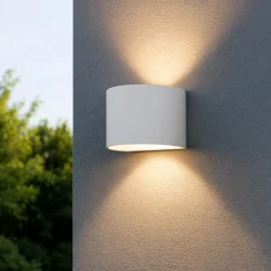 Applique Da Esterno-Gea Luce applique da esterno ip54 bianca 10w led 3000k