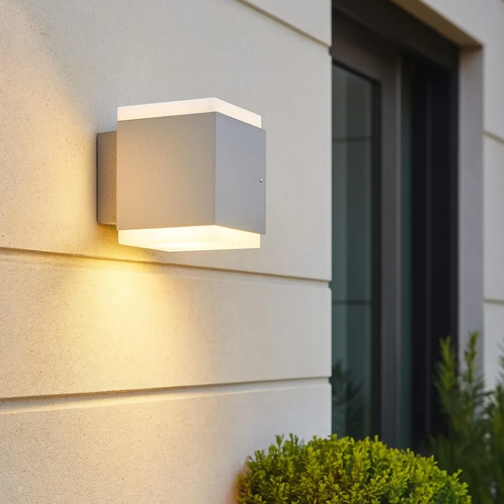 Applique Da Esterno-Gea Luce applique per esterno moderna ip65 bianca led cct