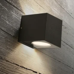 Applique Da Esterno-Gea Luce applique per esterno ip65 antracite led 3000k