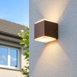 Applique Da Esterno-Gea Luce applique per esterno moderna ip65 corten led cct