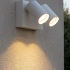Applique Da Esterno-Gea Luce applique per esterno due luci orientabili ip65 bianca led cct
