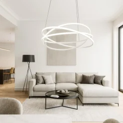 Lampadari Moderni-Gea Luce atia lampadario moderno led 120w 3000k bianco minimal