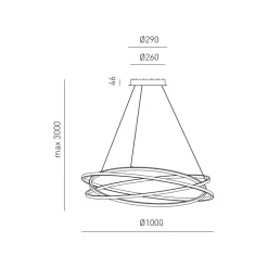 Lampadari Moderni-Gea Luce atia lampadario moderno led 120w 3000k bianco minimal