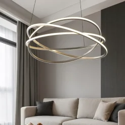 Lampadari Moderni-Gea Luce atia lampadario moderno led 120w 3000k nero da salotto