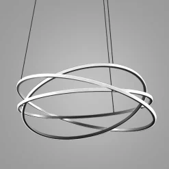 Lampadari Moderni-Gea Luce atia lampadario moderno led 120w 3000k nero da salotto