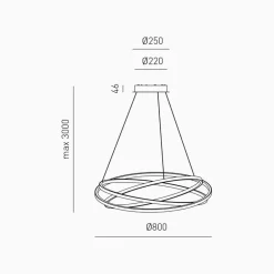 Lampadari Moderni-Gea Luce atia lampadario moderno led 100w 3000k per salotto